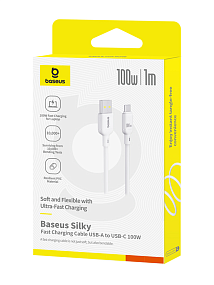 Дата кабель Type-C USB Baseus Silky Series (P10377703213-02) 100W 1м 3A белый