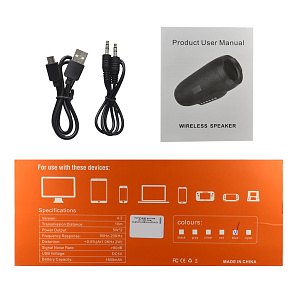 Колонка BY-1050 (Bluetooth/MicroSD/USB/AUX) синяя