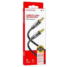 Кабель 3.5mm Jack (папа) - 3.5mm Jack (папа) Borofone BL19 1м черный
