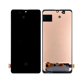 Дисплей для телефона Samsung A715F (A71) в сборе с тачскрином Черный - (AMOLED) (U-образный вырез)