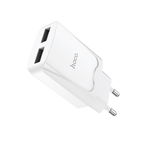 СЗУ-USB Hoco C52A 2 выхода 2.4А белый