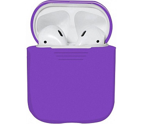 Кейс для Apple AirPods/AirPods 2 силикон (015) фиолетовый