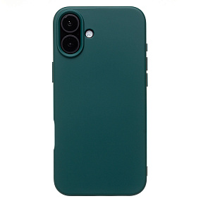 Кейс iPhone 16 Plus Silicone Case без логотипа темно-зеленый