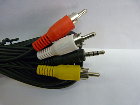 Кабель 3.5JACKm (папа) - 3xRCAm (папа) 3m