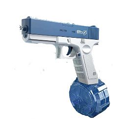 Водный пистолет на электродвигателе (с мал и доп большим отсеком) синий