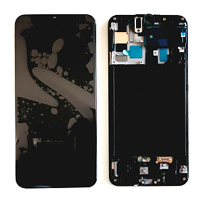 Дисплей для телефона Samsung A205 (A20) модуль Черный - Оригинал