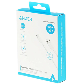 Дата кабель Type-C - USB Anker A8022 0.9м 2A белый