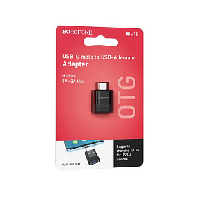 Переходник USB (мама) - Type-C (папа) Borofone BV18