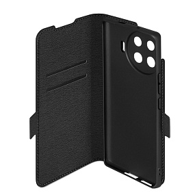 Чехол-книжка DF под кожу Tecno Spark 20 Pro+ черный
