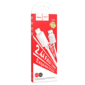 Дата кабель Type-C - Lightning Hoco X88 2.4A 1м белый