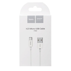 Дата кабель micro USB - USB Hoco X23 2.1A 1м белый