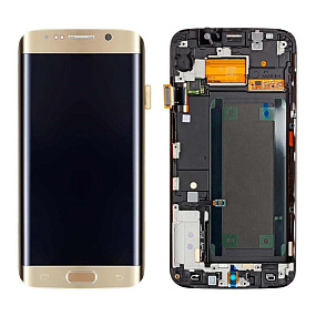 Дисплей для телефона Samsung G928F (S6 Edge+) модуль Золото - Оригинал