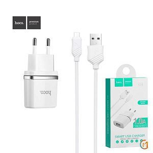 СЗУ+ micro USB Hoco C11 1 выход 1A белый