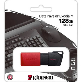 128Gb Kingston Data Travele Exodia M черный/красный 3.2