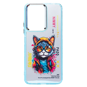 Силиконовый чехол Xiaomi Redmi 13C 4G/Poco C65 PC092 (кот) прозрачный