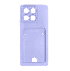 Силиконовый чехол Honor X8A с визитницей светло-фиолетовый