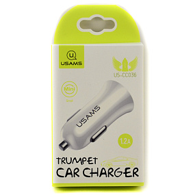 АЗУ-USB Usams 1 выход 1.2A белый (CC036) 