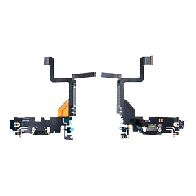 Шлейф iPhone 14 Pro на системный разъем/микрофон Черный - Премиум