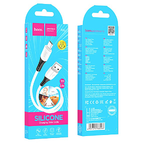Дата кабель micro USB - USB Hoco X82 2.4A 1м белый
