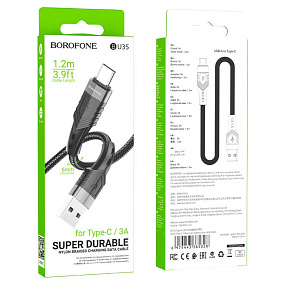 Дата кабель Type-C - USB Borofone BU35 3A 1м черный