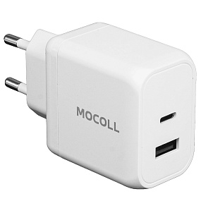 СЗУ-USB-Type-C Mocoll 2 выхода 45W белый