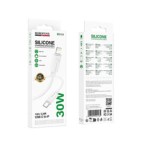 Дата кабель Type-C - Lightning Borofone BX123 30W 3A 1м белый