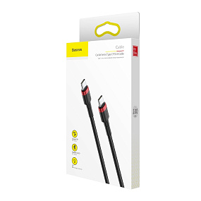 Дата кабель Type-C-Type-C Baseus Cafule (CATKLF-G91) 60W 1м 3A красно-черный