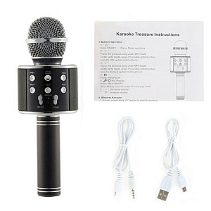 Микрофон WSTER WS-858 беспр/караоке черный