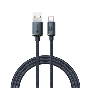 Дата кабель Type-C USB Baseus Crystal Shine (Cajy000501) 100W 2м 5A черный
