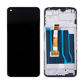 Дисплей для телефона Realme 8i/Narzo 50 4G (RMX3151/RMX3286) модуль с рамкой Черный - Оригинал