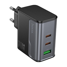 СЗУ-USB/2Type-C Hoco CS75A PD70W+QC3.0 Черный