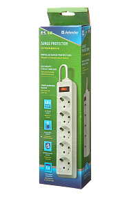 Сетевой фильтр Defender ES белый 1,8м