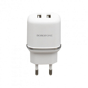 СЗУ-USB Borofone BA25A 2 выхода 2.1А белый