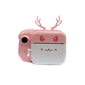 Детский фотоаппарат моментальной печати розовый