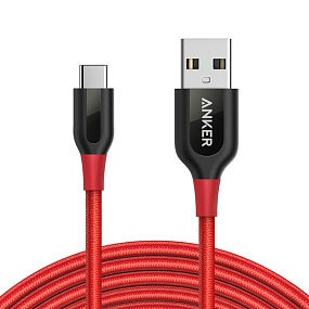 Дата кабель Type-C - USB Anker PowerLine красный
