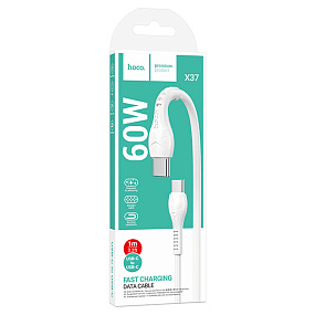 Дата кабель Type-C - Type-C Hoco X37 60W 3A 1м белый