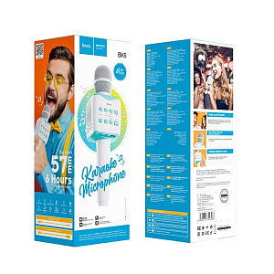 Микрофон Hoco BK5 беспр/караоке голубой