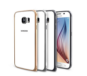 Задняя накладка для Samsung G920 Galaxy S6 металл серебро