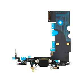 Шлейф iPhone 8/SE (2020) на системный разъем/микрофон Черный - Премиум