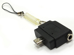 Переходник microUSB (папа) - 3,5JACK (мама) (брелок)
