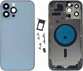 Корпус iPhone 13 Pro Max Голубой orig fabric