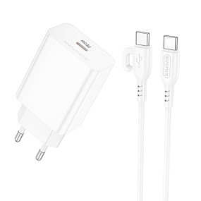 СЗУ+ Type-C Borofone BA21A Pro 1 выход 2.4А QC3.0 белый