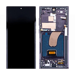 Дисплей для телефона Samsung S918B (S23 Ultra) модуль Черный - (OLED) (Full Size)