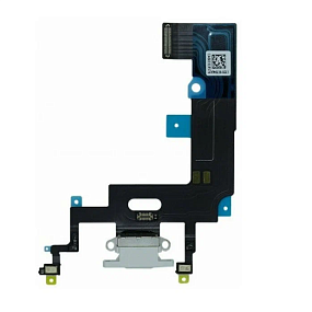 Шлейф iPhone Xr на системный разъем/микрофон Белый