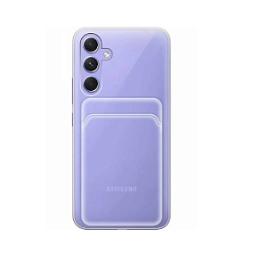Силиконовый чехол для Samsung A556 Galaxy A55 с визитницей прозрачный 