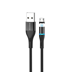 Дата кабель micro USB - USB Borofone BU16 1,2м магнитный черный