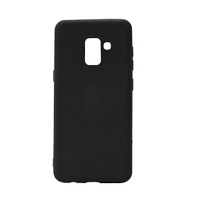 Силиконовый чехол для Samsung Galaxy A8 (2018) матовый черный 