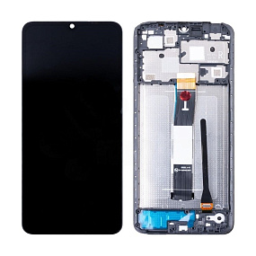 Дисплей для телефона Xiaomi Redmi 12C (22120RN86G) модуль с рамкой Черный - Оригинал