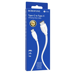 Дата кабель Type-C - Type-C Borofone BX19 60W 3A 1м белый