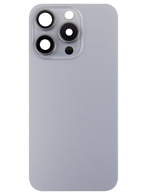 Задняя крышка iPhone 15 Pro в сборе со стеклом камеры Серый - Премиум